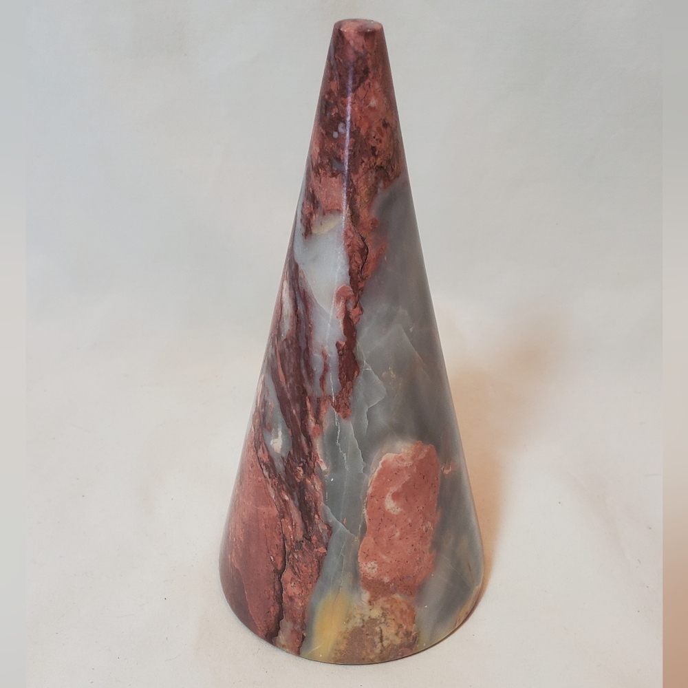 Conical Onyx Vintage Polished Solid Stone Paperweight Figurine MCM Retro